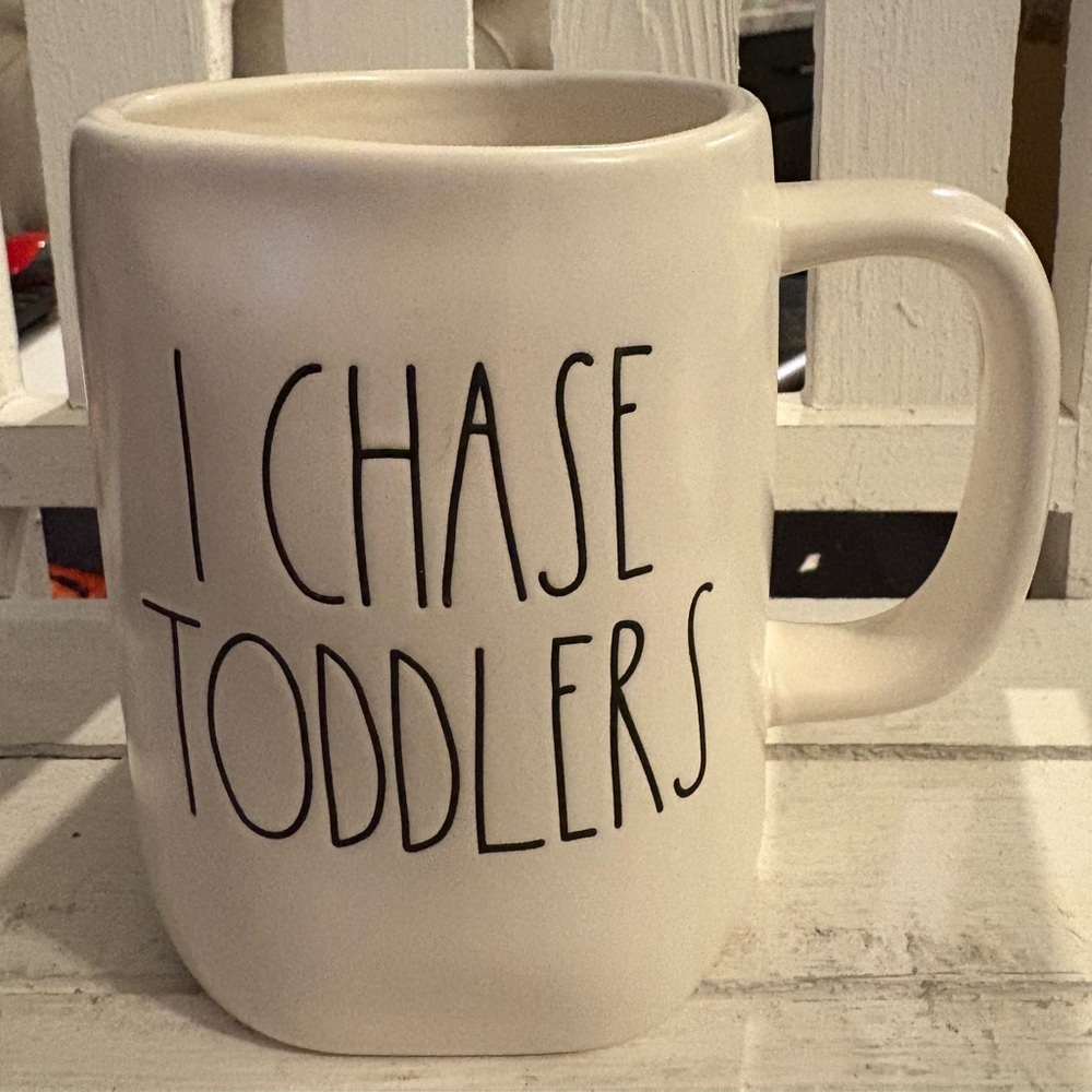 Rae Dunn “I Chase Toddlers” White Ceramic Mug